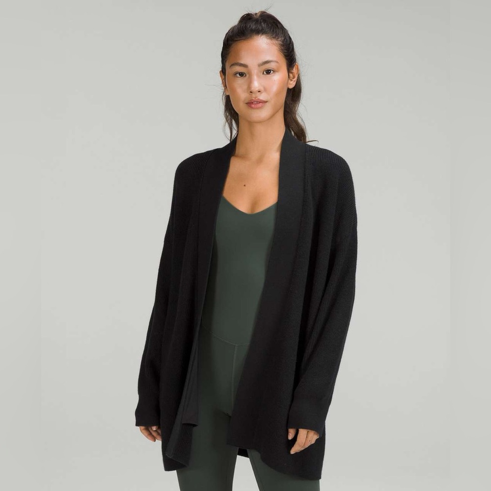 Lululemon Merino Wool-Blend Ribbed Long Wrap Sweater
